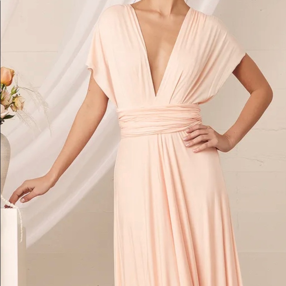 Lulu’s blush pink bride or bridesmaid dress